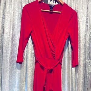 BCBG Festive Red Dress with Tie
